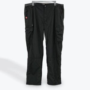 The American Outdoorsman Black Cargo Pants Men's 40x32 Ripstop Lined Zip Pockets